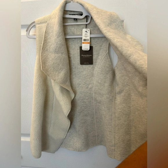! Tommy Bahama Reversible Vest Sherpa & Gray Heather - Picture 3 of 5
